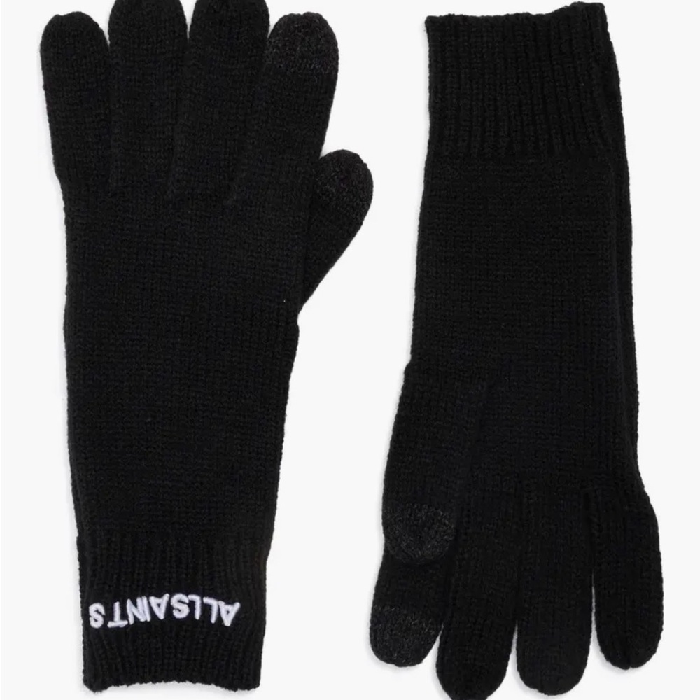All Saints Classic Black Gloves